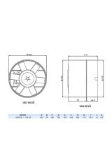 Aircol 150 KF 110W 650m3/h Monofaze Sanayi Tipi Radyal Kanal İçi Fan