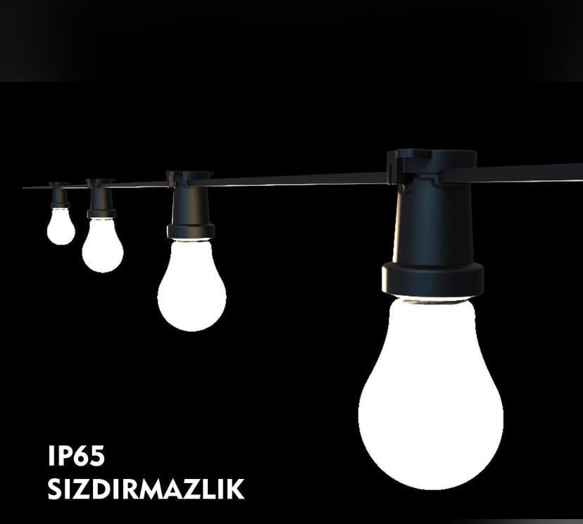 Dekoratif 5m-5duy E-27 Duylu Dış Mekan Ip Led Bahçe Aydınlatma