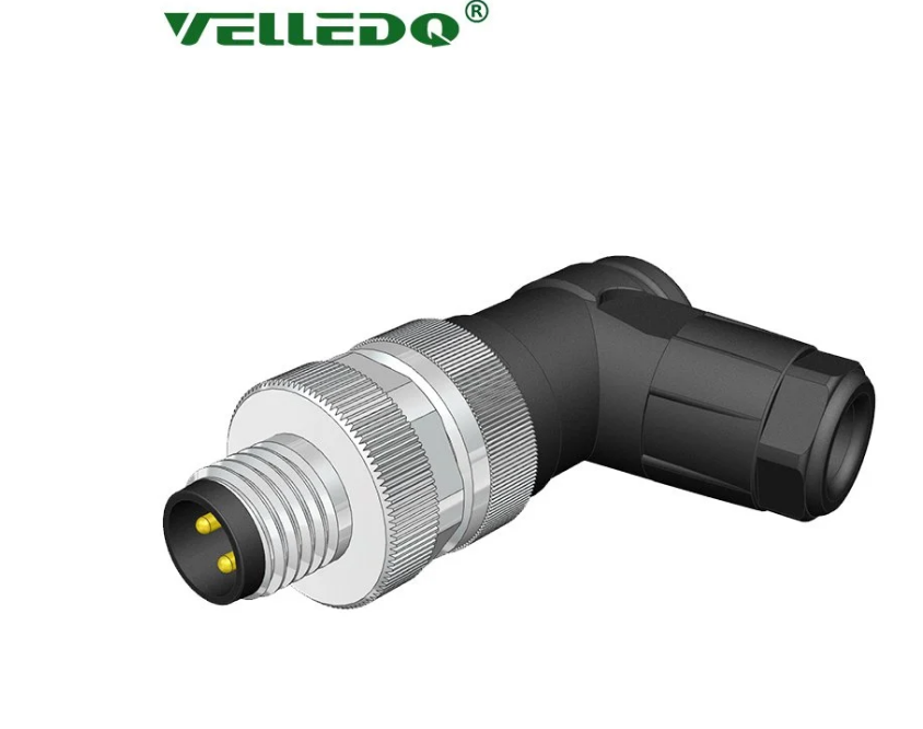 M8-M03S - M8 3 Pin Erkek 90° Açılı Konnektör - Velledq