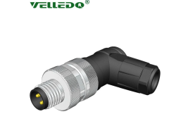 M8-M03S - M8 3 Pin Erkek 90° Açılı Konnektör - Velledq