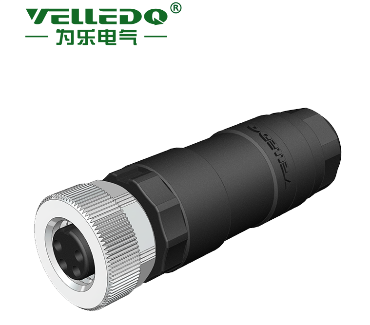 M8-F04T - M8 4 Pin Dişi Düz Konnektör - Velledq