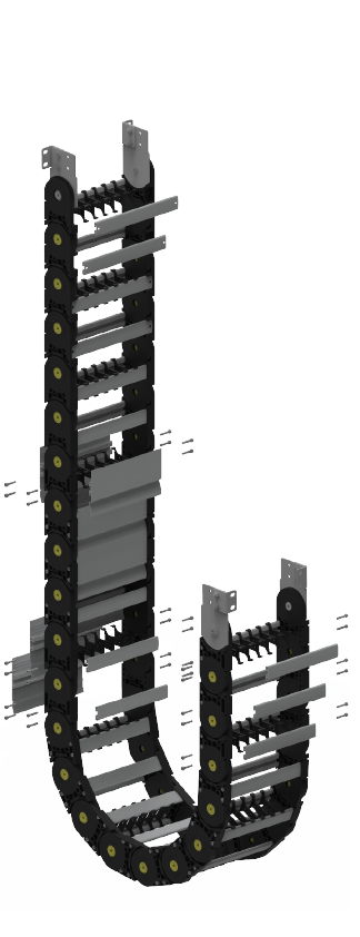 CKS CK60 AL250 R150 ALÜMİNYUM ÇITALI AĞIR SERİ PLASTİK HAREKETLİ KABLO KANALI